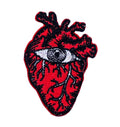 Anatomical Heart Eye Iron On Embroidered Patch, Father Panik Original Art